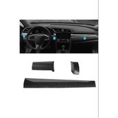 STİLİX GARAGE Honda Civic Fc5 2016-2021 Uyumlu Karbon Torpido Göğüs Kaplama 3 Parça