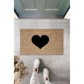 Stok Shop Dış ve Iç Mekan Siyah Kapı Önü Paspası Içi Dolu Kalp Desen Paspas - 70 x 45 cm - Renkli