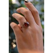 Stoneage Akik Doğal Taş El Yapımı Ayarlanabilir Kadın Yüzük