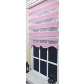 Storburada ST-019 Pembe Etek Dilimli 90x200 Pliseli Zebra Stor Perde