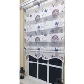 Storburada ST 030 Beyaz 100x200 Baskılı Etek Dilimli Pliseli Zebra Stor Perde