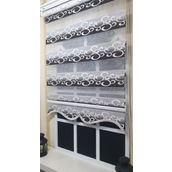Storburada ST 039 Kahverengi 30 x 200 Beyaz Gümüş Simli Renk Geçişli Etek Dilimli Zebra Stor Perde