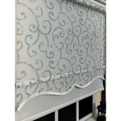 Storburada STB-107 Gri Yeşil Baskı Çift Mekanizmalı Desenli Tül 100x260 cm Stor Perde
