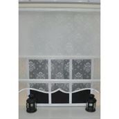 Storburada STB45252-V01 Çift Mekanizmalı Kirli Damask Tül Beyaz Ekru 130x260 cm Stor Perde