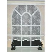 Storburada STB45252-V01 Çift Mekanizmalı Kirli Damask Tül Beyaz Ekru 40x200 cm Stor Perde
