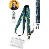 Stormistoretr Yıldızlı Geceler Van Gogh 4 'lü Set Boyun İpi Telefon Askısı 42 cm Anahtarlık Yaka Kartı