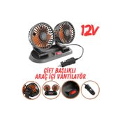 STS Oto Aksesuar Araç Içi Vantilatör 360° Dönebilen Torpido Üstü Çift Başlıklı Vantilatör 12v Uyumlu Soğutucu Fan