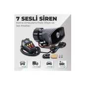 STS Oto Aksesuar Her Araca Uyumlu Universal 7 Sesli Konuşmalı Mikrofonlu Megafonlu Polis Siren