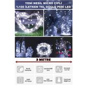 SULED Sl-1036 - 3 Metre Beyaz Peri Led, Dekor Işık Beyaz Dekoratif Lamba Yılbaşı Çam Ağacı Ev Süslemeli