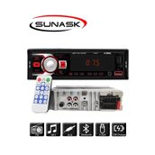 SUNASK Sn-215 Çift Usb'li Bluetooth Oto Teyp Araba Teyibi Kumandalı Oto Teyip Mp3 Çalar Amfi Çıkışlı
