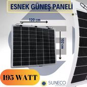 Suneco 195 Watt Yarı Esnek Güneş Paneli Half Cut Monokristal Solar Güneş Paneli Karavan Tekne