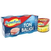 Superfresh Ayçiçekyağlı Ton Balığı 2x140 g + 200 g Mısır
