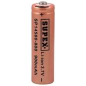 Supex SP14500-900S 3.7 Volt 900 Mah Şarj Edilebilir Başlıklı Lityum Ion Pil