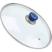Süppürge Tencere Ile Uyumlu Sahan Tava Cam Kapağı Kapak 18 cm Mavi Tutma Tepesi
