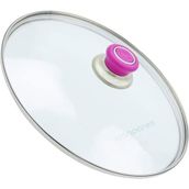 Süppürge Tencere Ile Uyumlu Sahan Tava Cam Kapağı Kapak 22 cm Fuşya Tutma Tepesi - 1