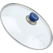Süppürge Tencere Ile Uyumlu Sahan Tava Cam Kapağı Kapak 24 cm Mavi Tutma Tepesi - 1