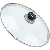 Süppürge Tencere Ile Uyumlu Sahan Tava Cam Kapağı Kapak 32 cm Siyah Tutma Tepesi - 1