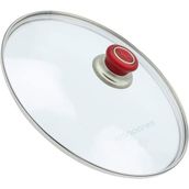 Süppürge Tencere Ile Uyumlu Sahan Tava Cam Kapağı Kapak 36 cm Kırmızı Tutma Tepesi - 1