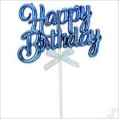 SüSLe Bebek ve Parti Happy Birthday Pasta SüSü, 23cm x 12,5cm - Mavi