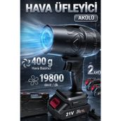 SUVİA Akülü Hava Üfleyici 21V Şarjlı Blower 19800 Devir Güçlü Üfleme Makinesi Araç Temizleme Yaprak Üfleme