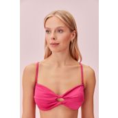 SUWEN Begonvile Burgulu Straplez Bikini Üst