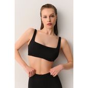 Suwen Curved Bralet Bikini Üst - 40 - Siyah