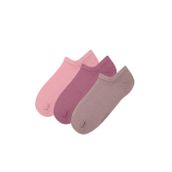 Suwen Görünmez 3'lü Mor Pembe Kahve Modal Sneaker Çorap