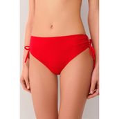 Suwen Yanı Büzgülü Bikini Alt - Kırmızı - 42