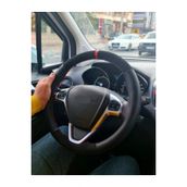 Suzuki Grand Vitara Uyumlu Direksiyon Kilifi Dikmeli Noktali-Nubuk Kirmizi Yuzuklu