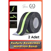 Svein #bant 2 Adet Fosforlu Kaydırmaz Merdiven Bandı 5 cm x 3 M Fotolümenli Yeşil Zemin Güvenlik Basamak