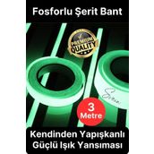 Svein Karanlıkta Parlayan Yansıyan Fosforlu Şerit Bant 3 Metre Kendinden Yapışkanlı Reflektör Işık Veren