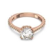 Swarovski 5642643 52 Constella Round Pave Princess Cut Beyaz Pembe Altın Rengi Kaplama Yüzük