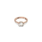 Swarovski 5642645 58 Constella Round Pave Princess Cut Beyaz Pembe Altın Rengi Kaplama Yüzük