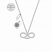 Swarovski Zirkon Taşlı Sonsuzluk Bayan Gümüş Kolye