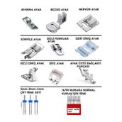Swart SİNGER ZETİNA 9'LU AYAK SETİ BİR PAKET ÇİFT İĞNE SETİ-14/90 NUMARA İĞNE (11 PARÇA SET HALİNDE)