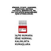 Swart SİNGER ZETİNA JANOME MOONSTAR BERNİNA HOMEMAX PFAFF 14 NUMARA DİKİŞ MAKİNE İĞNE 10 ADET