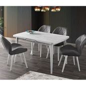 Sweet Home Silva 80x130 cm Açılır Ahşap Kristal Masa + 4 Adet Vera Sandalye Takımı