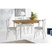 Sweet Home Smart Mercan Safir Meşe Masa + 4 Adet Çapraz Sandalye Takım
