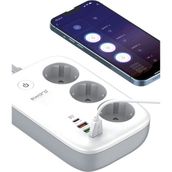Sword Wi-Fi Akıllı Priz, 30W Type-C, 3’lü Priz + 3 USB, Uzaktan Kontrol ve Zaman Ayarlı, Akım Korumalı 2 metre SW-3PU1C