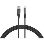 Syrox C134AL 2.4A 1.20 mt Ledli Örgülü USB-A Lightning Siyah Şarj ve Data Kablosu