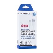 Syrox C65 2.0A 1 mt Beyaz Micro USB Şarj ve Data Kablo