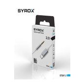 Syrox DT24T-J Type-C 3.5 mm 1 mt AUX Dönüştürücü Beyaz Ses Kablosu