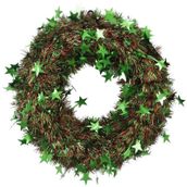 T.concept Yılbaşı Ön Kapı Süsü Yeni Yıl Noel Dekorasyon Yeşil Yıldızlı Çelenk