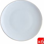 Tabak Evi Porselen Chic Altın Yaldızlı Servis Tabağı 24,50CM 6 Lı - 24 cm