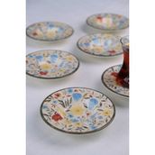 Tabak Evi Porselen Fiori Çay Tabağı Seti 12CM 6 Parça BNS6CTPRS1217 - 12 x 12 cm