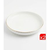 Tabak Evi Porselen Sofia Altın Yaldızlı Çukur Tabak 18,5cm 620CC 2 Li - 18,5 cm