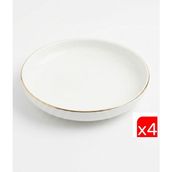 Tabak Evi Porselen Sofia Altın Yaldızlı Çukur Tabak 18,5cm 620CC 4 Lü - 18,5 cm