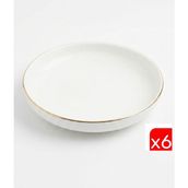 Tabak Evi Porselen Sofia Altın Yaldızlı Çukur Tabak 18,5cm 620CC 6 Lı - 18,5 cm
