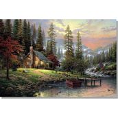 Tablo Home Göl Kıyısında Doğal Yaşam 70x105 cm Kanvas Tablo