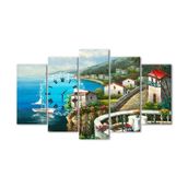 Tablolife İtalya 60 x 100 cm Saatli 5 Parçalı Kanvas Tablo